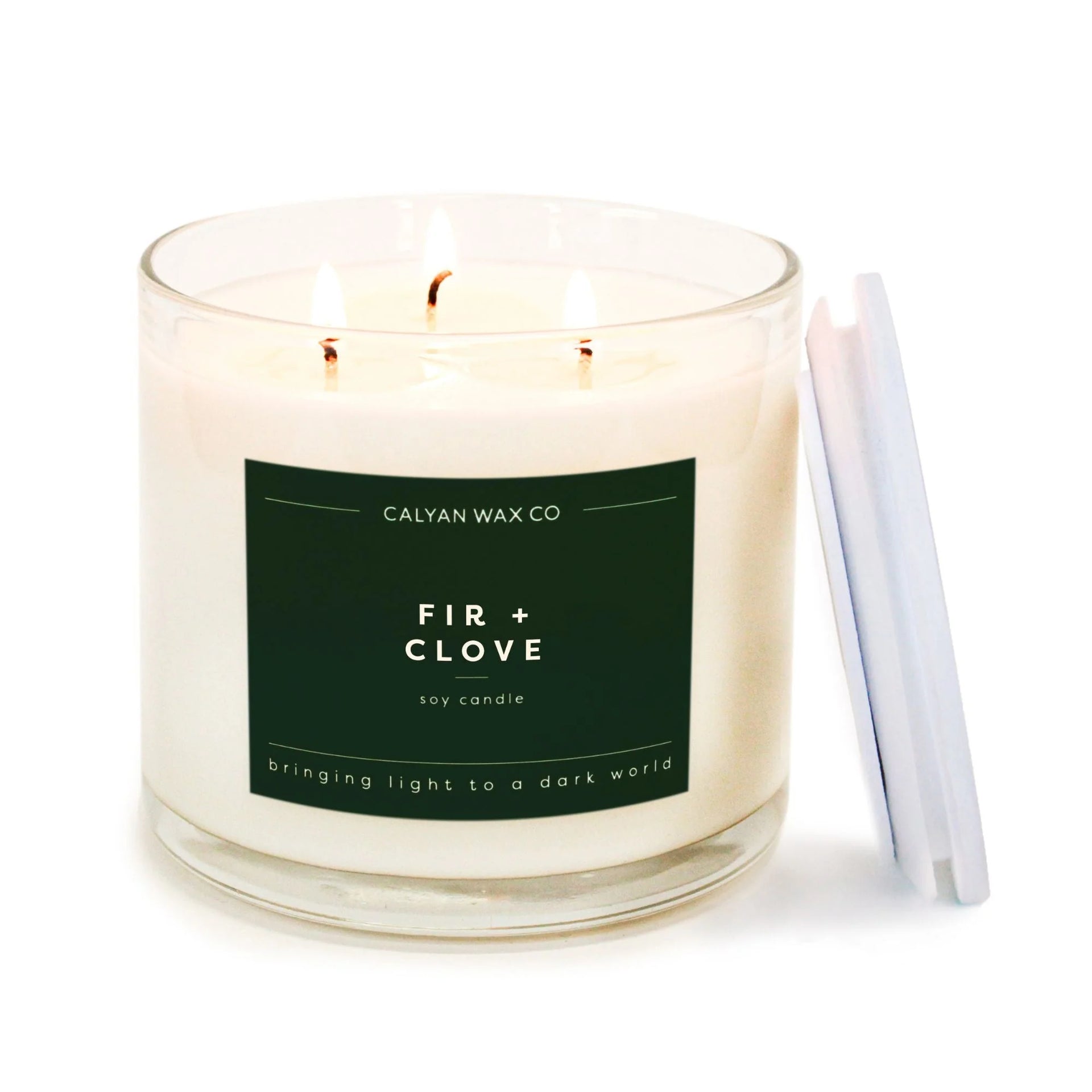 Fir + Clove 3-Wick Clear Glass Tumbler Soy Candle