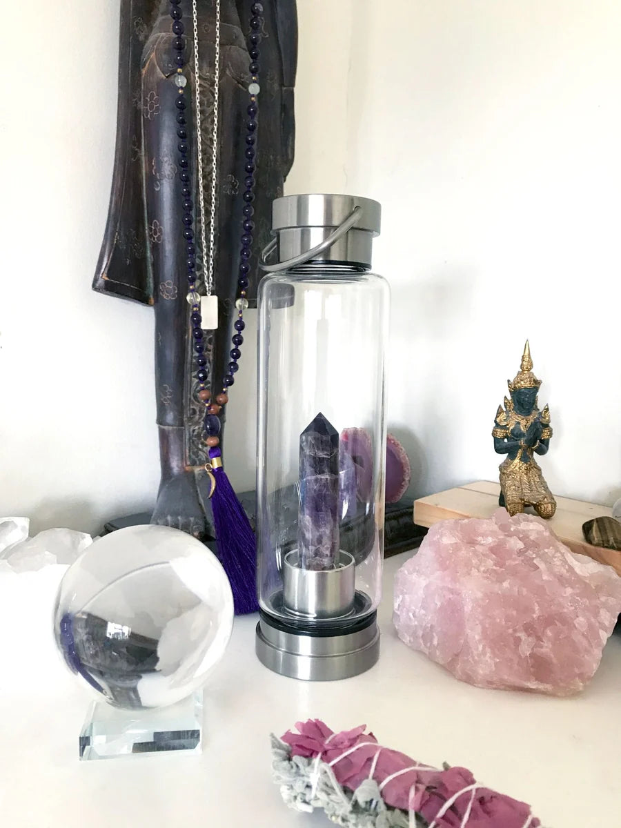 Amethyst Gem Crystal Water Bottle