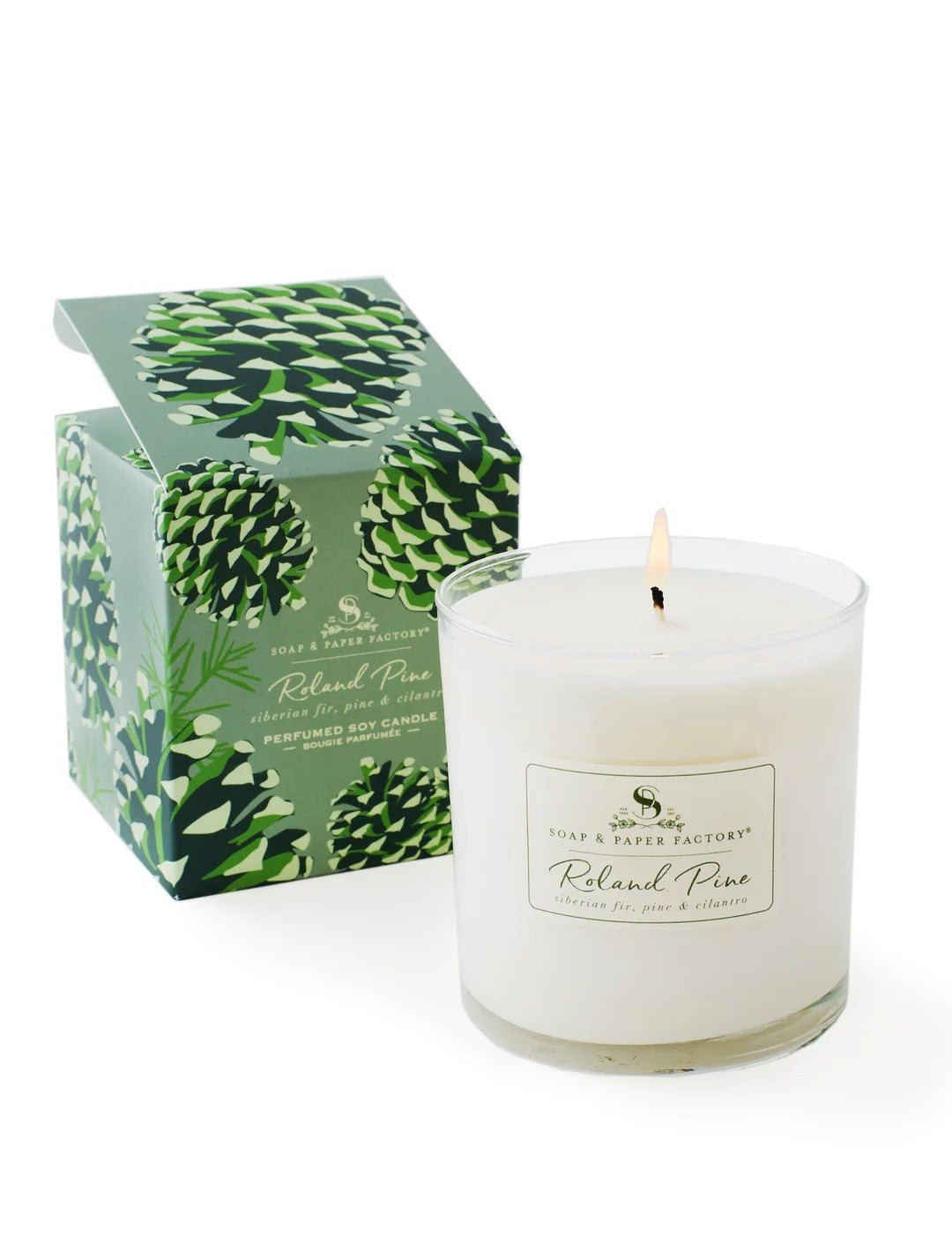 Roland Pine 18 oz Three-Wick Glass Soy Candle
